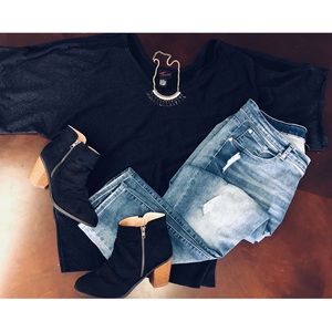 Torrid Black Shimmer with a cold shoulder sleeve